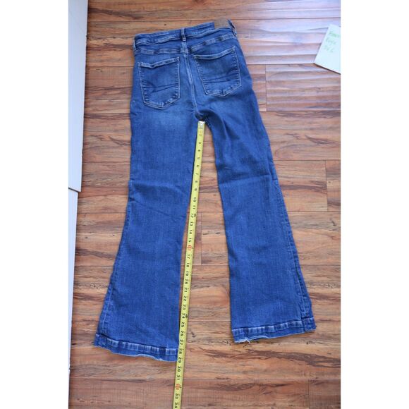 American Eagle Outfitters Super High Rise Flare Stretch Jeans sz 6 - Picture 7 of 12